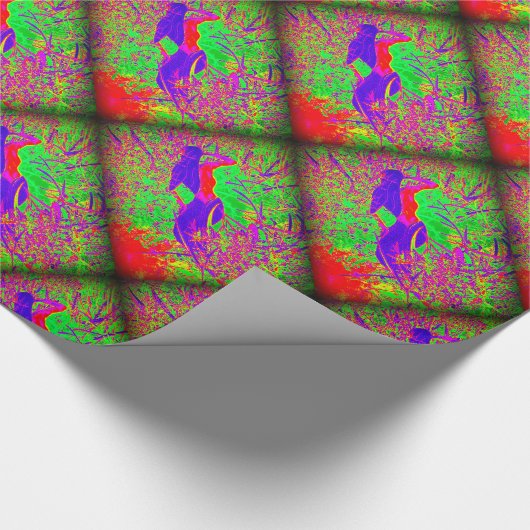 groovy retro paarse hippie mermaids cadeaupapier (Hoek)