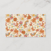 Groovy Retro Paarse Peace Flowers Trendy Visitekaartje (Achterkant)