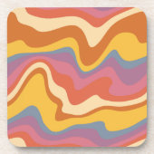 Groovy Retro Patroon Bier Onderzetter (Voorkant)