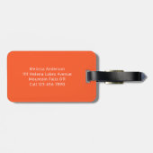 Groovy Retro Patroon Bloemige Monogram Bagagelabel (Achterkant horizontaal)