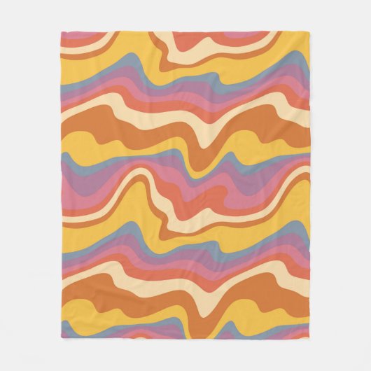 Groovy Retro Patroon Fleece Deken (Voorkant)