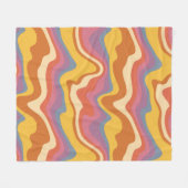 Groovy Retro Patroon Fleece Deken (Voorkant (Horizontaal))