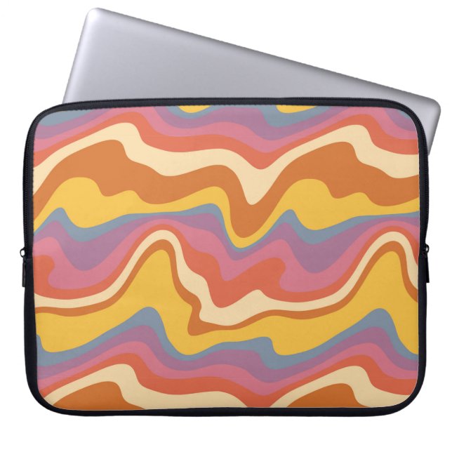 Groovy Retro Patroon Laptop Sleeve (Voorkant)