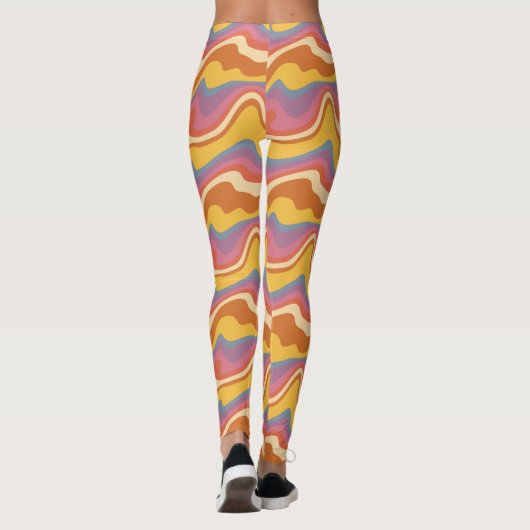 Groovy Retro Patroon Leggings (Achterkant)