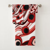 Groovy Retro Patroon met Wavy Cute Art Bad Handdoek (Insitu)