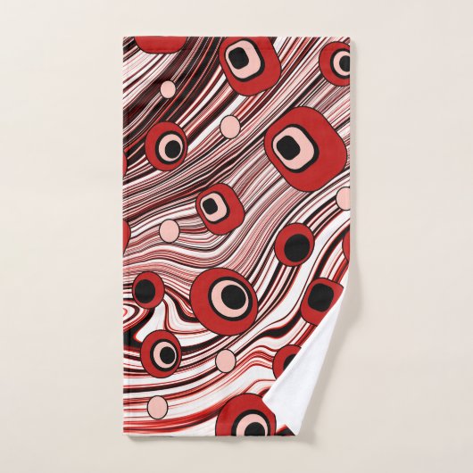 Groovy Retro Patroon met Wavy Cute Art Bad Handdoek (Handdoek)