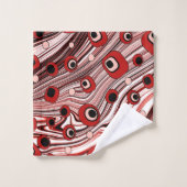 Groovy Retro Patroon met Wavy Cute Art Bad Handdoek (Wasdoekje)