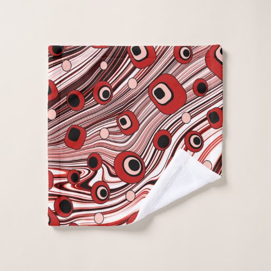 Groovy Retro Patroon met Wavy Cute Art Bad Handdoek (Wasdoekje)