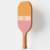 Groovy Retro Patroon Preppy Esthetisch Monogrammed Pickleball Paddle (Links)