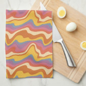 Groovy Retro Patroon Theedoek (Quarter Fold)