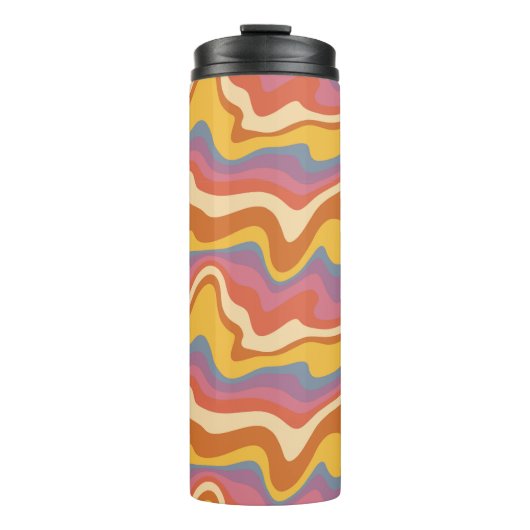 Groovy Retro Patroon Thermosbeker (Voorkant)
