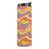 Groovy Retro Patroon Thermosbeker (Gedraaid links)