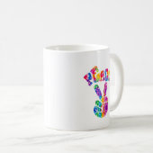 Groovy Retro Peace Hand Koffiemok (Voorkant rechts)