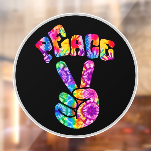 Groovy Retro Peace Hand Raamsticker (Vel 2)