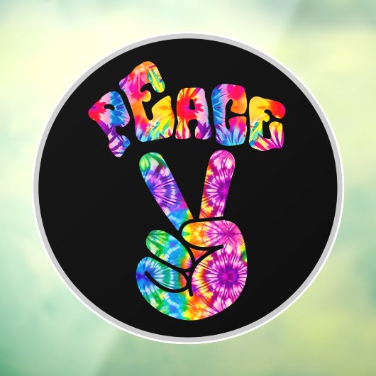 Groovy Retro Peace Hand Raamsticker (Vel 3)
