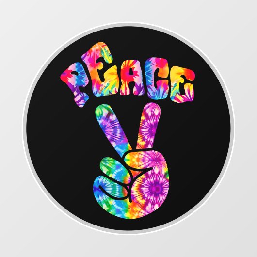 Groovy Retro Peace Hand Raamsticker (Vel)