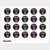 Groovy Retro Peace Hand Ronde Sticker (Vel)