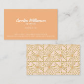 Groovy Retro Peach pasta botanische rendie Visitekaartje (Voorkant / Achterkant)