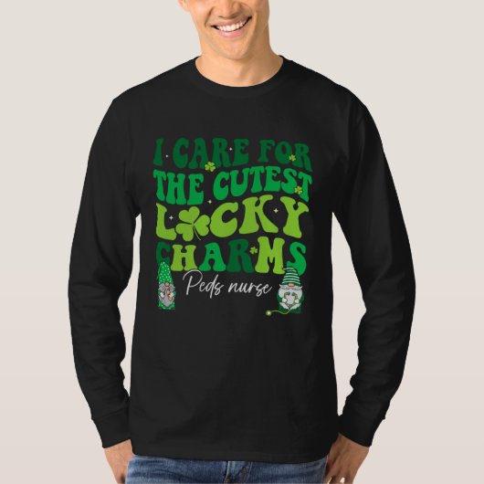 Groovy Retro Peds Nurse St Patrick s Day Pediatric T-shirt (Voorkant)