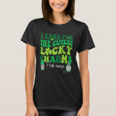 Groovy Retro Peds Nurse St Patrick s Day Pediatric T-shirt (Voorkant)