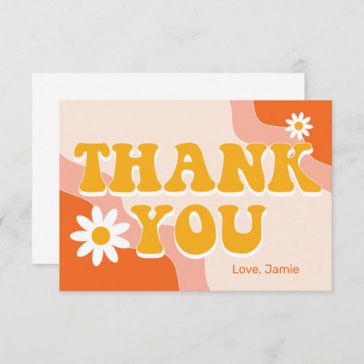 Groovy Retro Persoonlijk Bedankt (Voorkant / Achterkant)