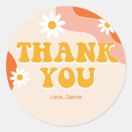 Groovy Retro Persoonlijk Dank u Sticker