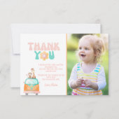 Groovy Retro Persoonlijke fotoflat Bedankkaart (Voorkant)