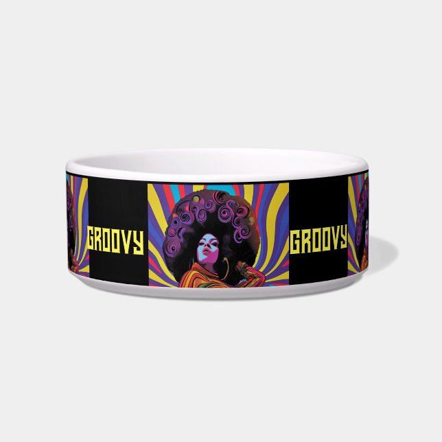 Groovy Retro Pet Bowl Voerbakje (Voorkant)