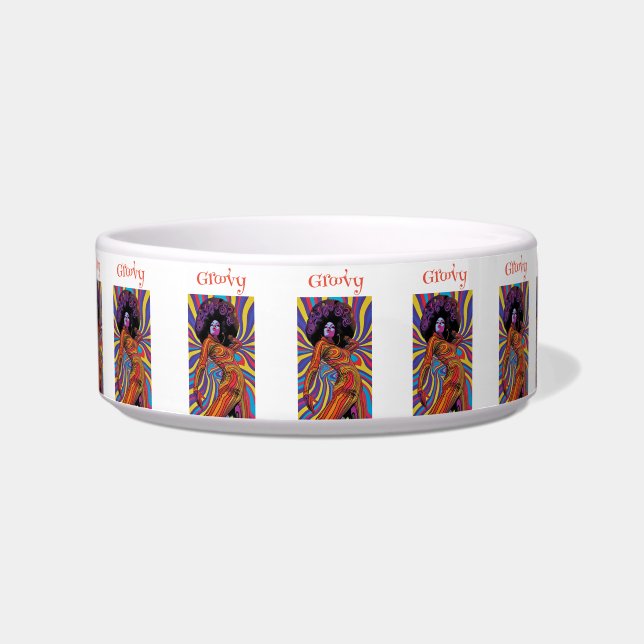 Groovy Retro Pet Bowl Voerbakje (Voorkant)