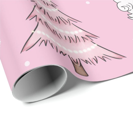Groovy Retro Pink Santa Claus Wink Wrapping Paper Cadeaupapier (Rol Hoek)