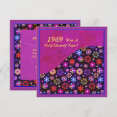 Groovy Retro PopArt Flower Power 60s 70s Birthday Kaart (Voorkant / Achterkant)