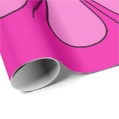 Groovy Retro Preppy Hot Pink  Bloemen Cadeaupapier (Rol Hoek)