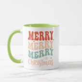 Groovy Retro Prettig Prettig Prettig Kerstmis Mok (Links)