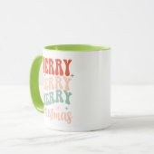 Groovy Retro Prettig Prettig Prettig Kerstmis Mok (Voorkant links)