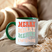 Groovy Retro Prettig Prettig Prettig Kerstmis Mok