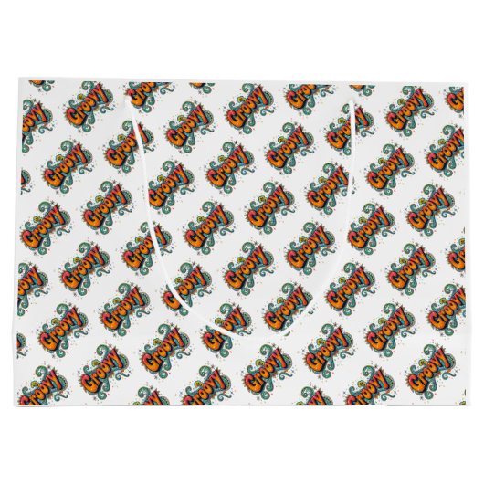 Groovy Retro Psychedelic 70s Funky Hippie Art Groot Cadeauzakje (Achterkant)