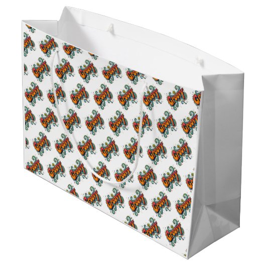 Groovy Retro Psychedelic 70s Funky Hippie Art Groot Cadeauzakje (Achterkant Gekanteld)