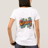 Groovy Retro Psychedelic 70s Funky Hippie Art T-shirt (Achterkant)