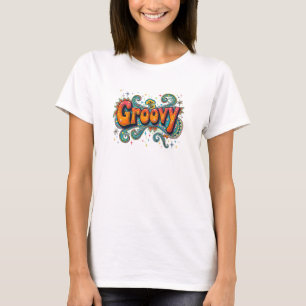 Groovy Retro Psychodelische 70s Funky Hippie Kunst T-shirt