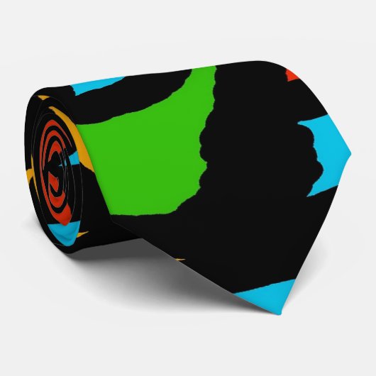 Groovy Retro Puzzle Abstract Stropdas (Opgerold)