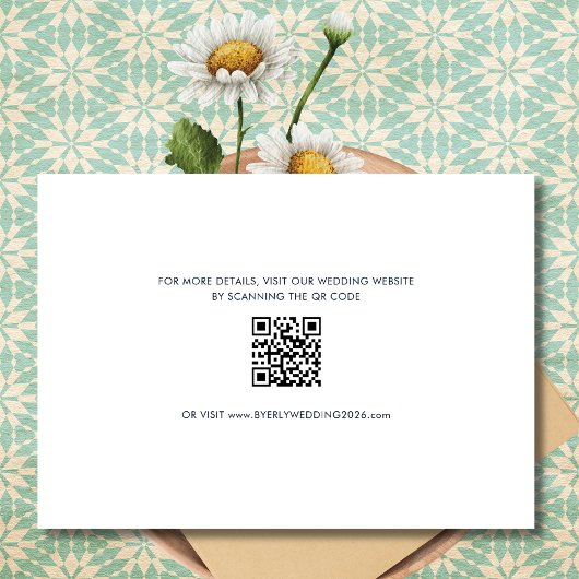 Groovy Retro QR Code Foto Bruiloft Save The Date
