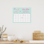 Groovy Retro Raad de Verwachte Bevalling Kalender Poster (Keuken)