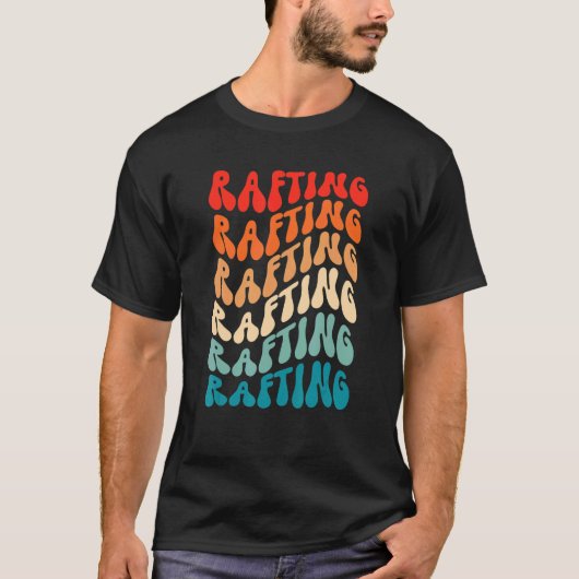 Groovy Retro Rafting Kayak Retro 70s Hippie Boho V T-shirt (Voorkant)