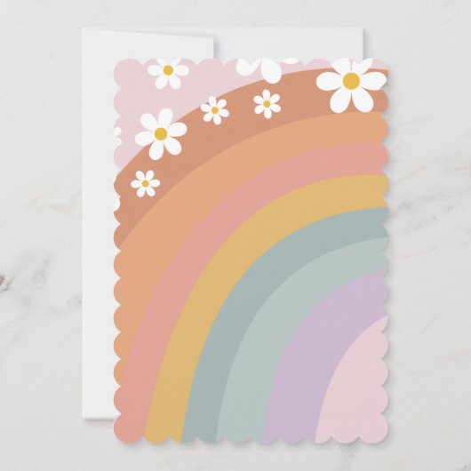 Groovy Retro Rainbow 10th Birthday Invitation Kaart (Achterkant)