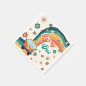 Groovy Retro Rainbow Birthday Party Napkins Servet (Hoek)