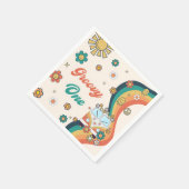 Groovy Retro Rainbow Birthday Party Napkins Servet (Hoek)