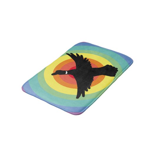 Groovy Retro Rainbow Circles Duck Badmat (Gekanteld)