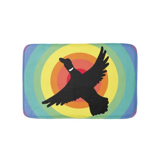 Groovy Retro Rainbow Circles Duck Badmat (Voorkant)
