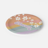 Groovy Retro Rainbow Eleventh Birthday Papieren Bordje (Gekanteld)