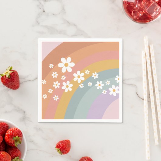 Groovy Retro Rainbow en Daisy Servet (Insitu)